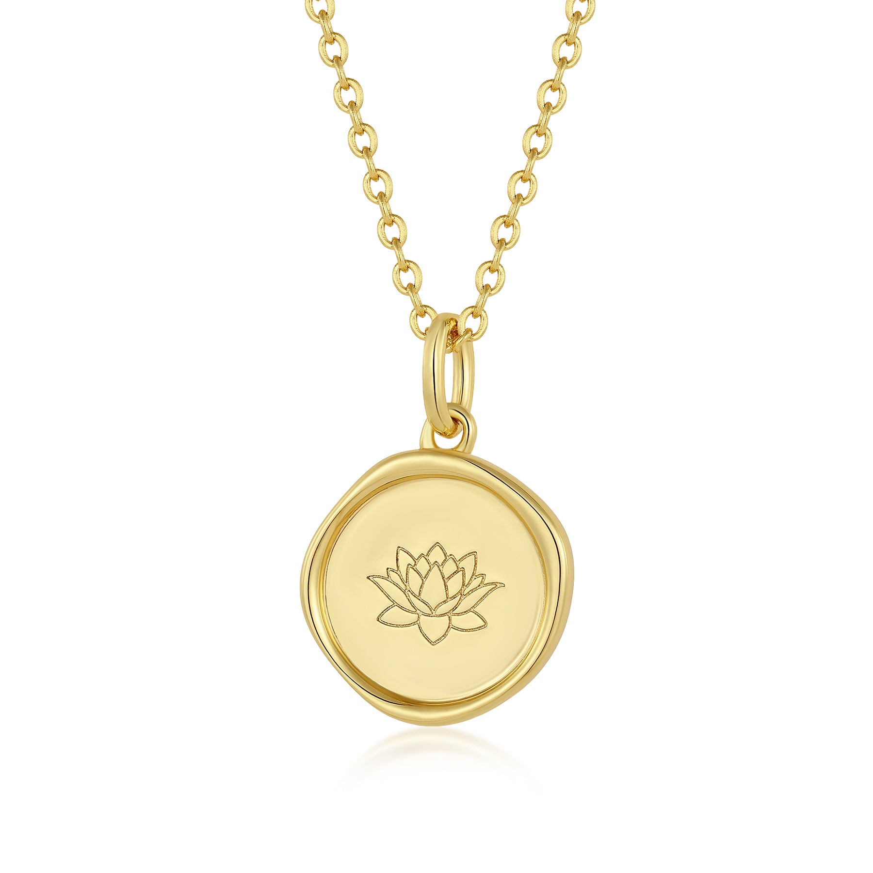 Lotus Flower Affirmation Necklace Gold | Spiritual Symbol Necklace