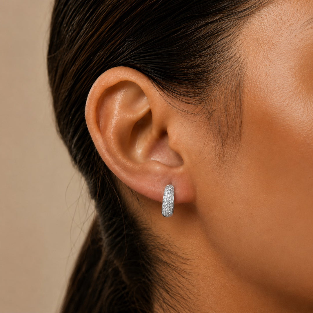 Sara Huggie Earrings Silver
