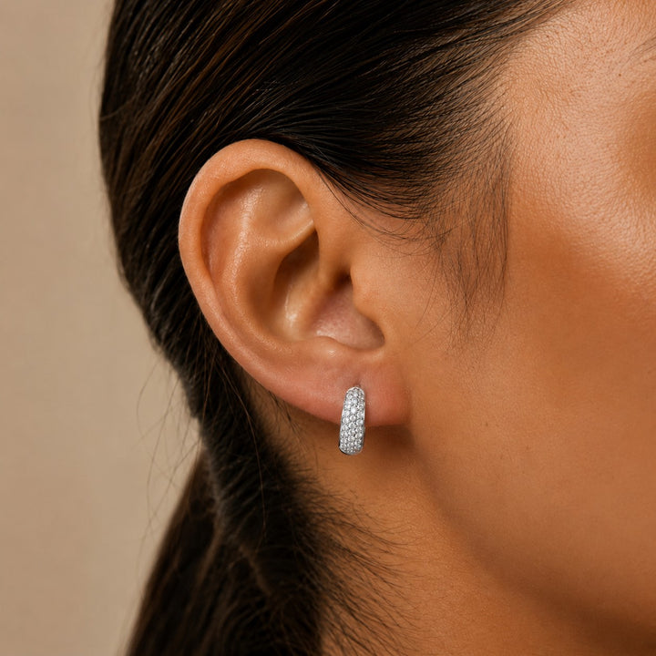 Sara Huggie Earrings Silver