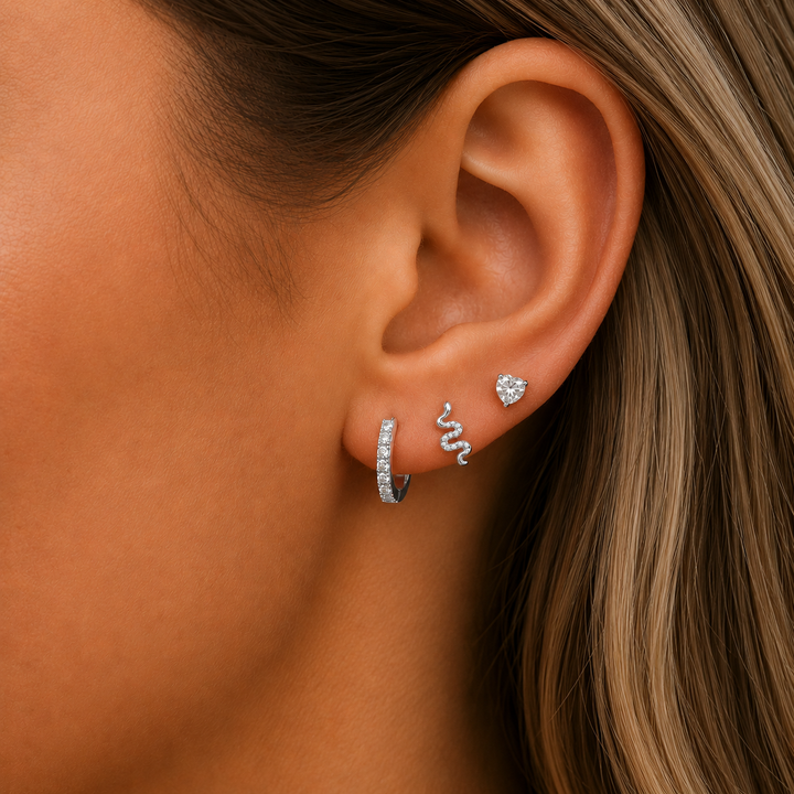 Snake Earring Stack Silver