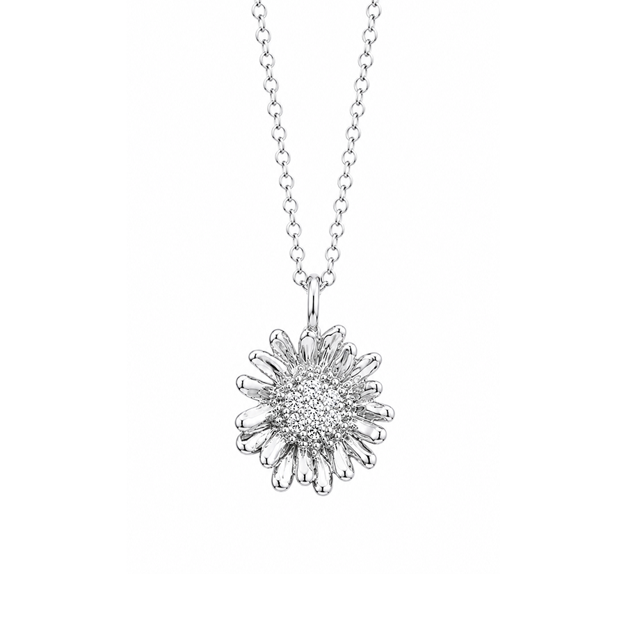 Sunflower Necklace Silver