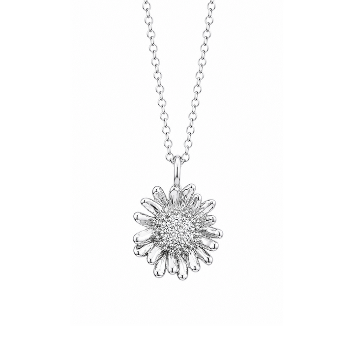 Sunflower Necklace Silver
