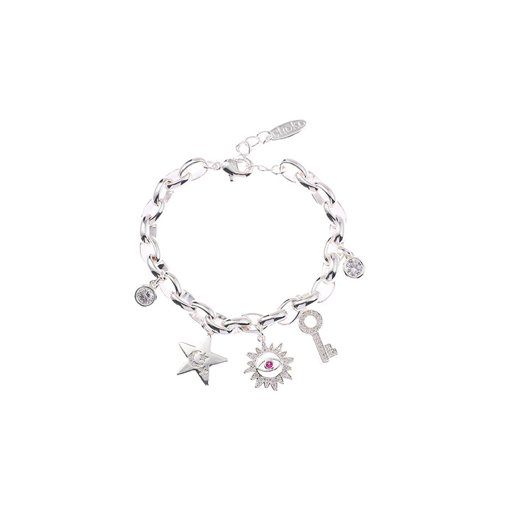 Helene Bracelet Silver White CZ Ruby CZ