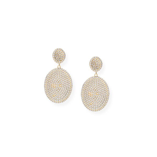 Jasmine 18K Gold Plated statement earrings with Zirconia crystals.