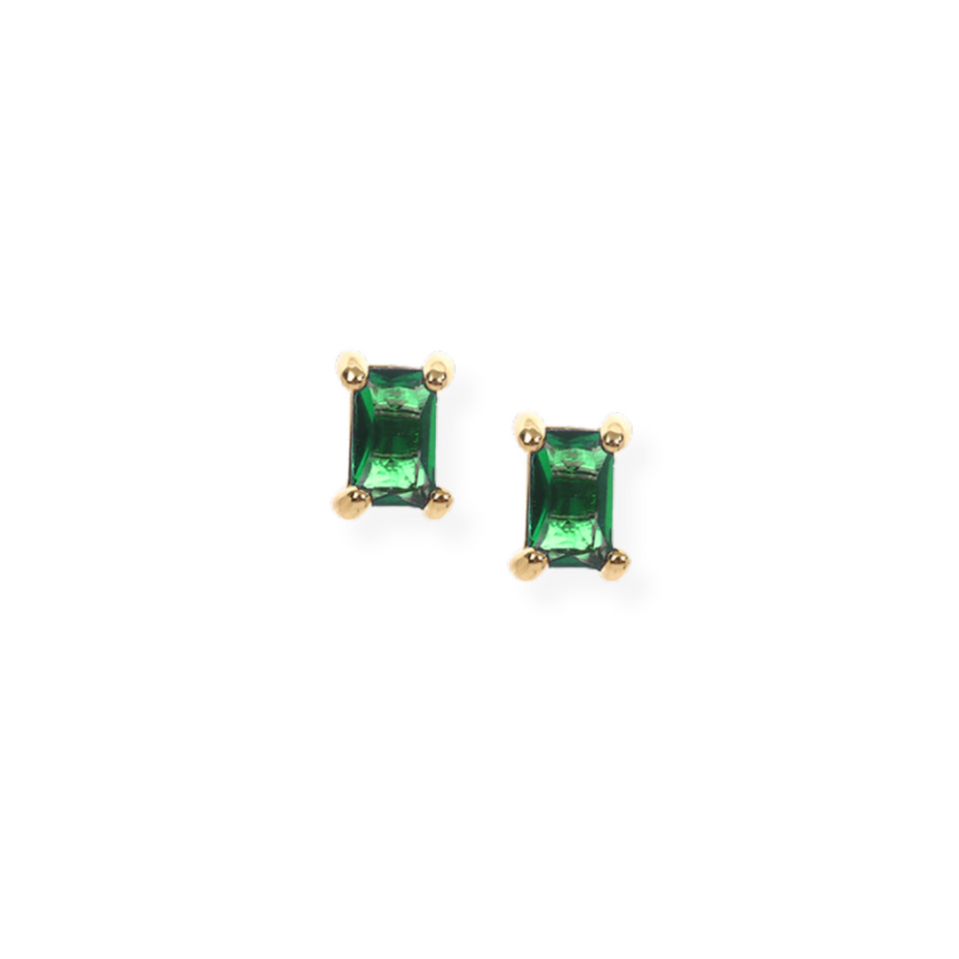 Green Star Earring Stack Gold