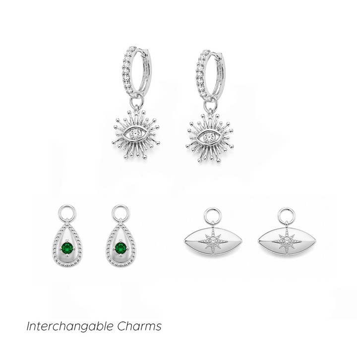 Dakota Charm Earring Set Silver