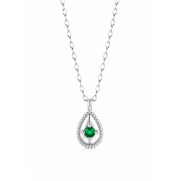 Sierra gold teardrop necklace with emerald green stone pendant