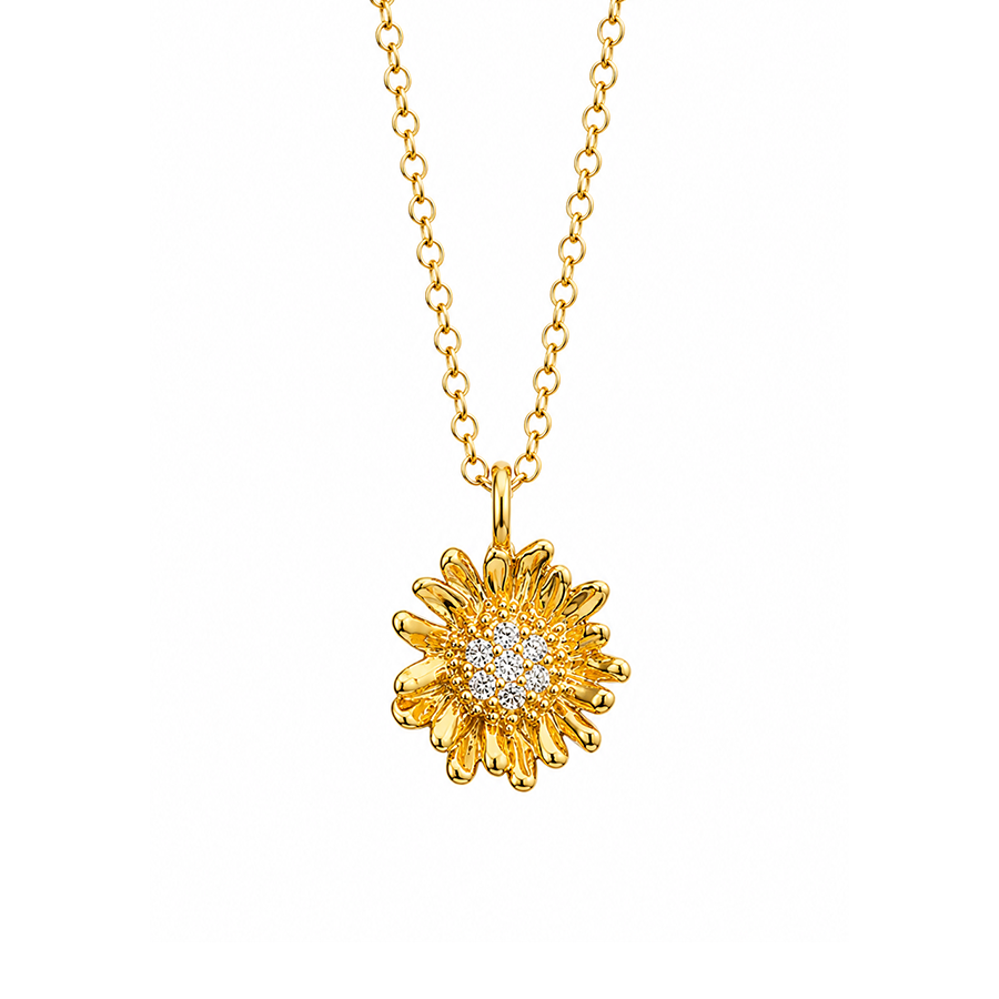 Sunflower Necklace Gold