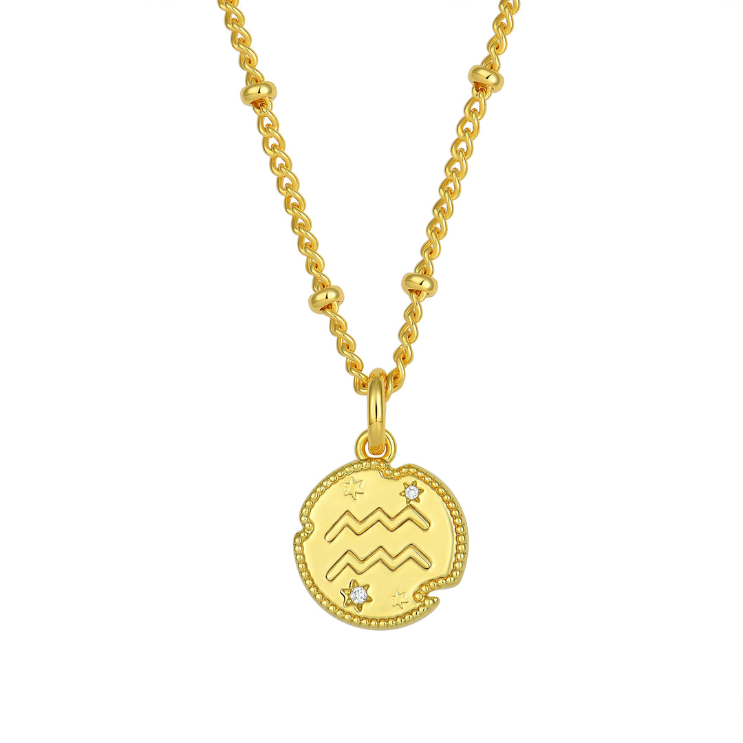 Aquarius Zodiac Pendant Necklace
