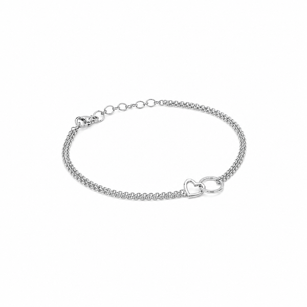 Friendship Heart Bracelet Silver