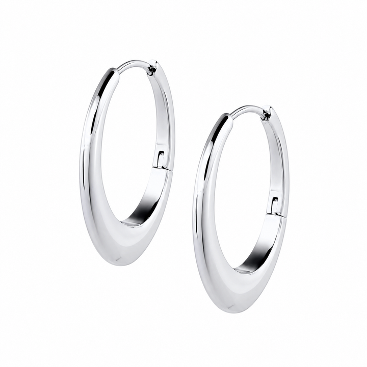 Remy Oval Hoop Earrings Silver