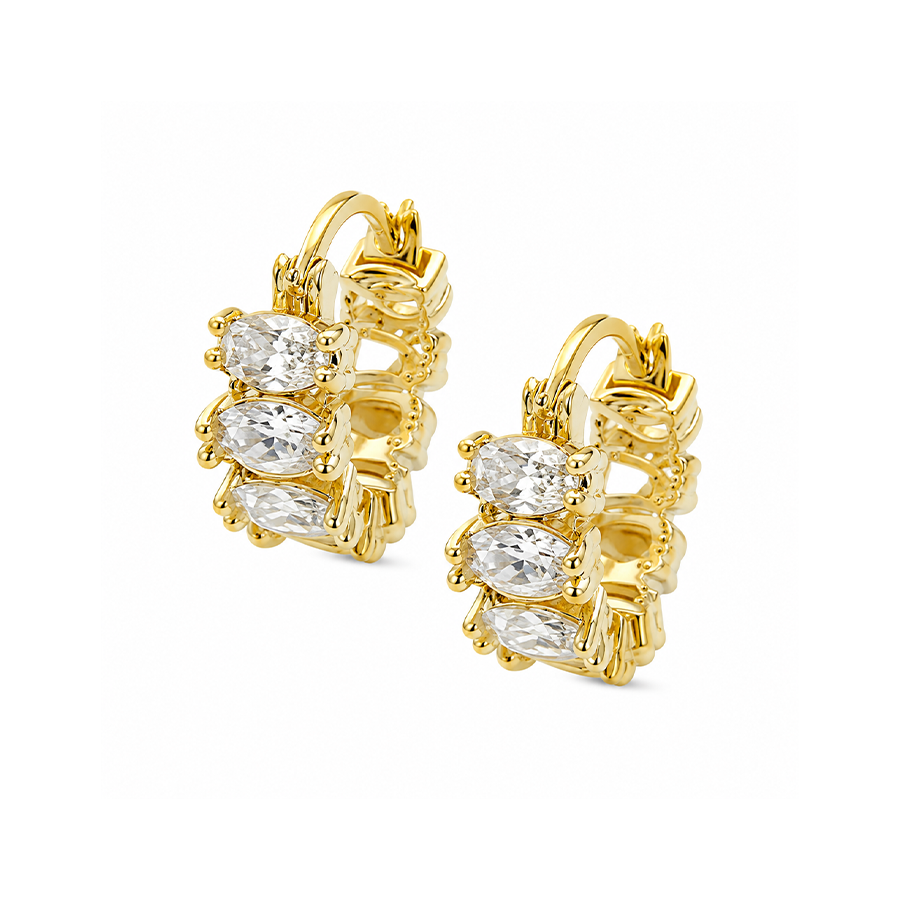 Aerin Crystal Hoop Earrings Gold