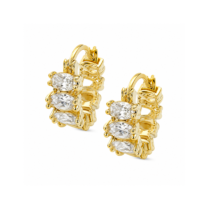 Aerin Crystal Hoop Earrings Gold