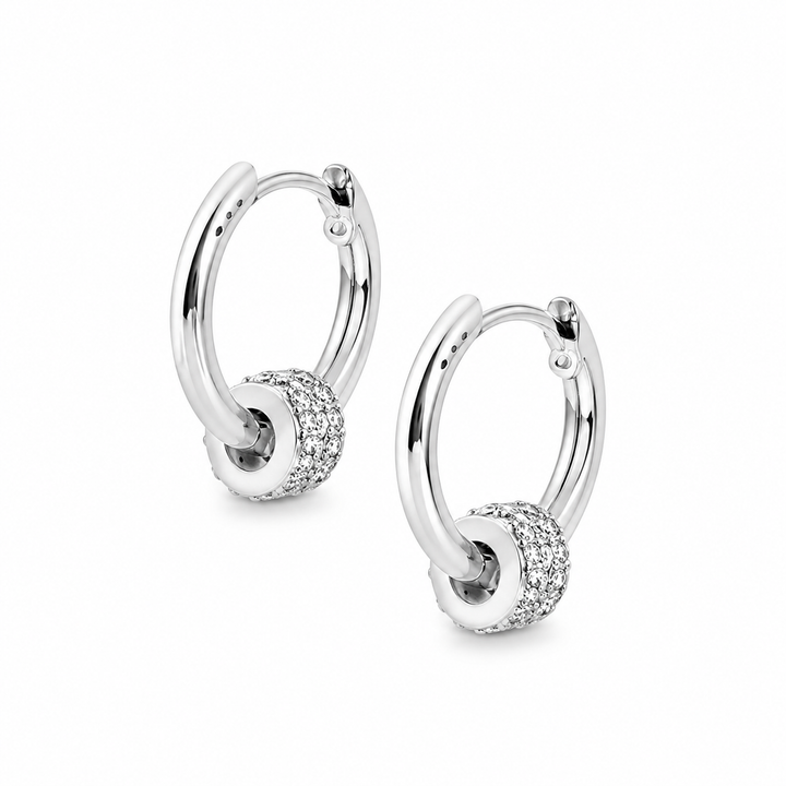 3 Hoop Huggie Earrings Silver