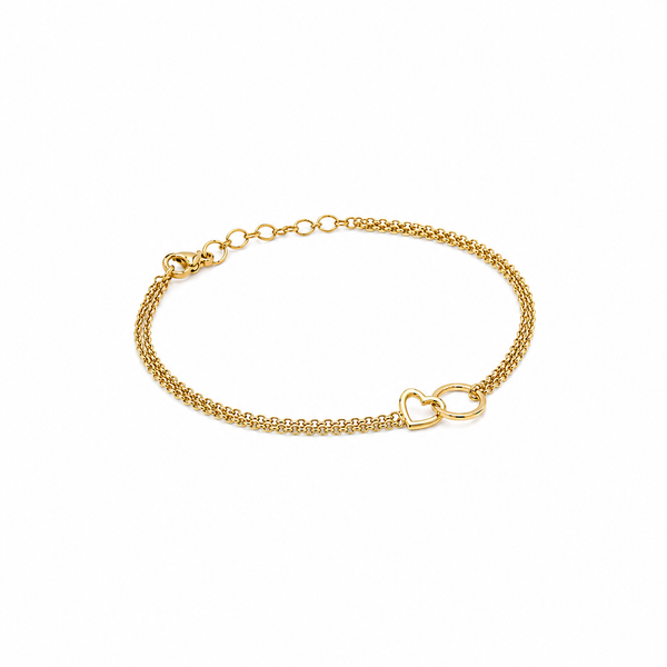 Friendship Heart Bracelet Gold