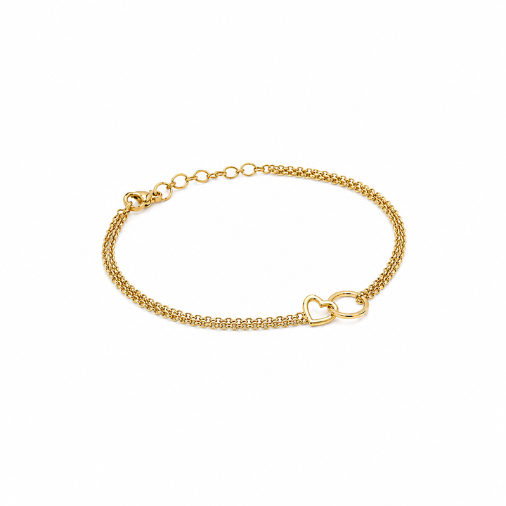 Friendship Heart Bracelet Gold