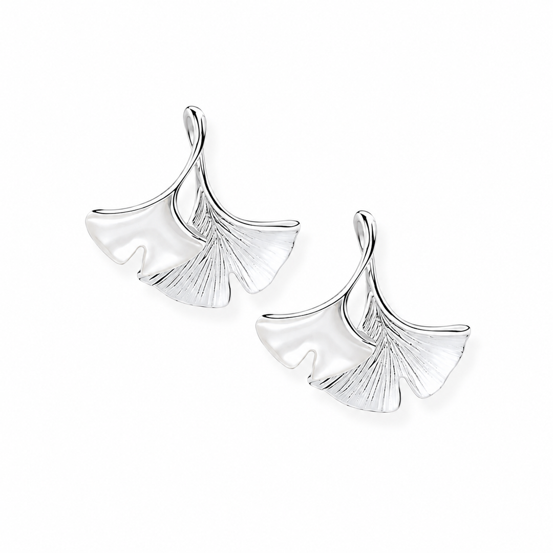 Ginko Pearl Earrings Silver