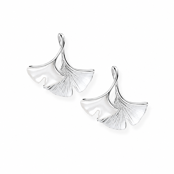Ginko Pearl Earrings Silver