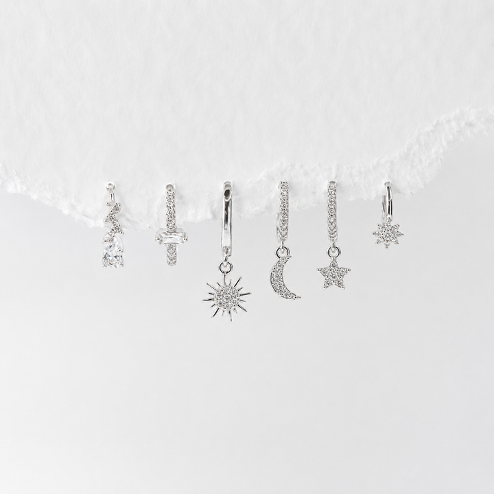 Sunrise Earring Stack in Silver