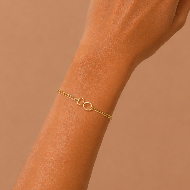 Friendship Heart Bracelet Gold