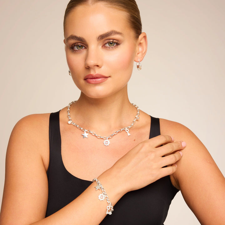 Helene Bracelet Silver White CZ Ruby CZ