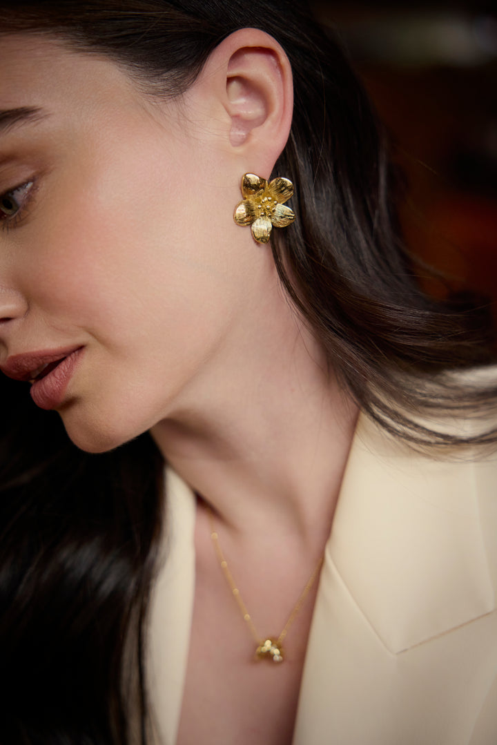 Zahar Gold Statement Stud Earrings