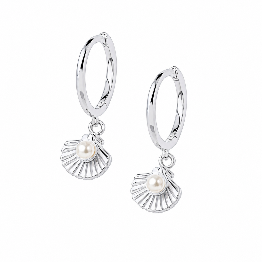 Sheru Pearl Drop Earrings Silver