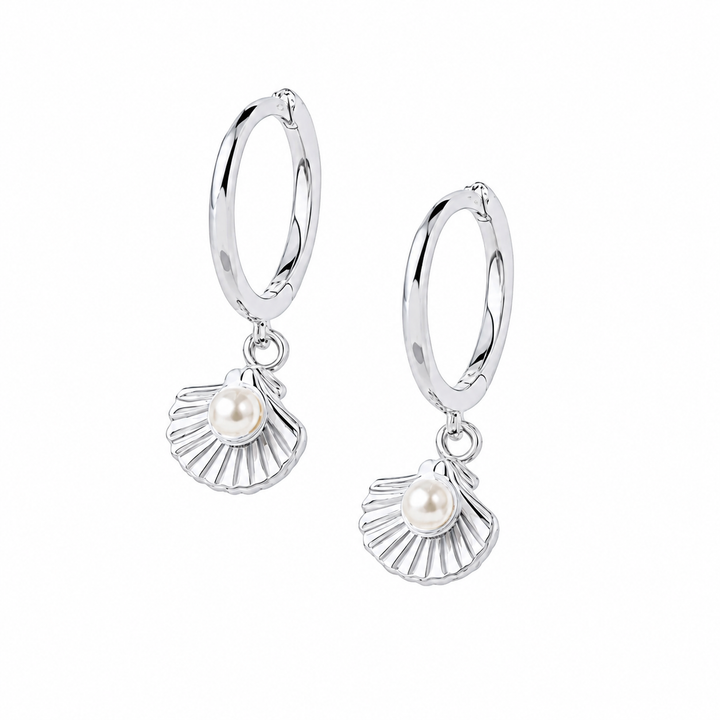 Sheru Pearl Drop Earrings Silver