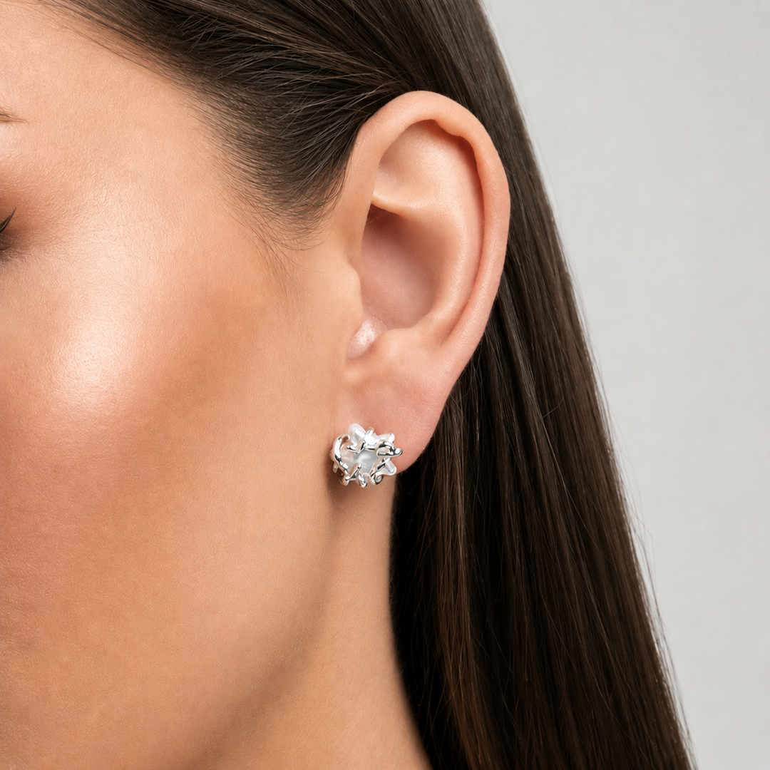 Star Light Stud Earrings Silver
