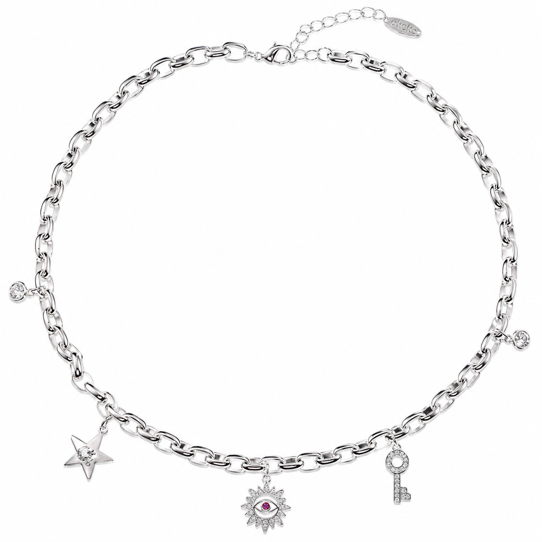Helene Charm Necklace Silver
