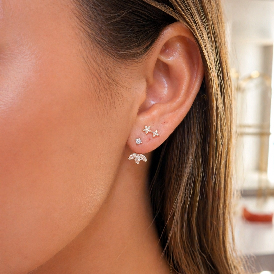 Fleur Stud Earrings Gold