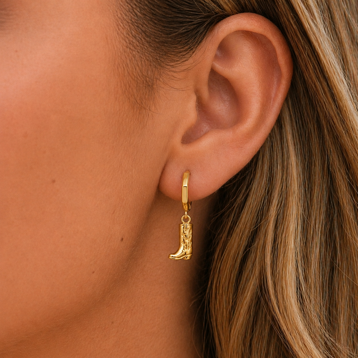 Howdy Honey Charm Earrings Set Gold