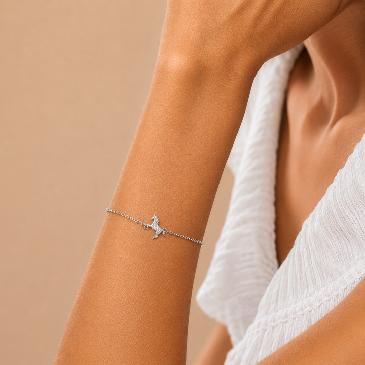 Wild Heart Horse bracelet Silver