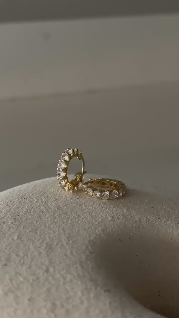 Justine Crystal Hoop Earrings