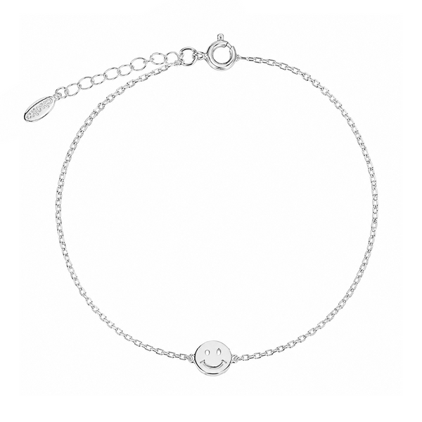 Smiley Face Bracelet in Silver