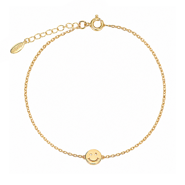 Smiley Face Bracelet in Gold