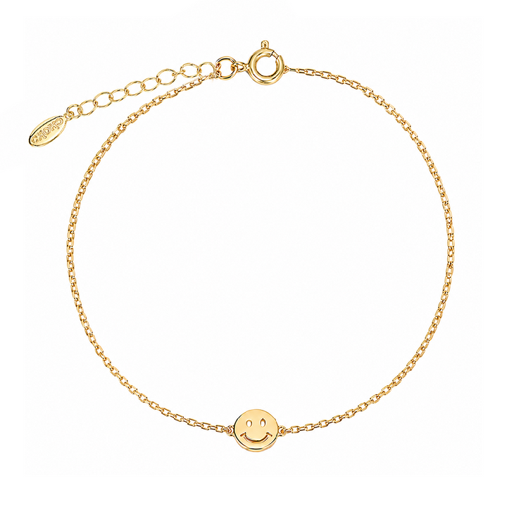Smiley Face Bracelet in Gold
